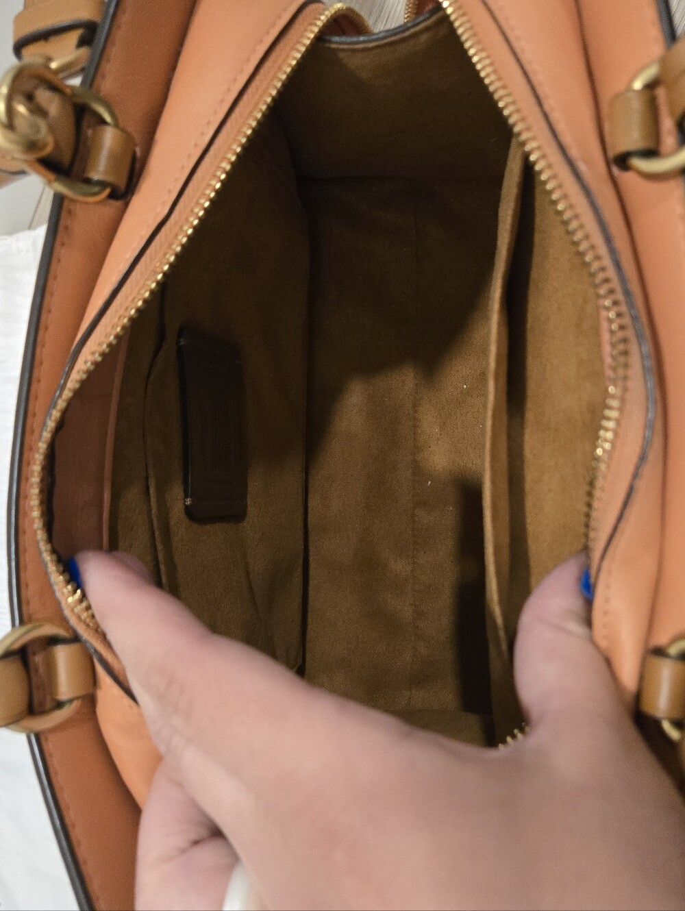 Coach Zoe Carryall 2 Way Pink and Tan Leather Satchel - Picture 7 of 13